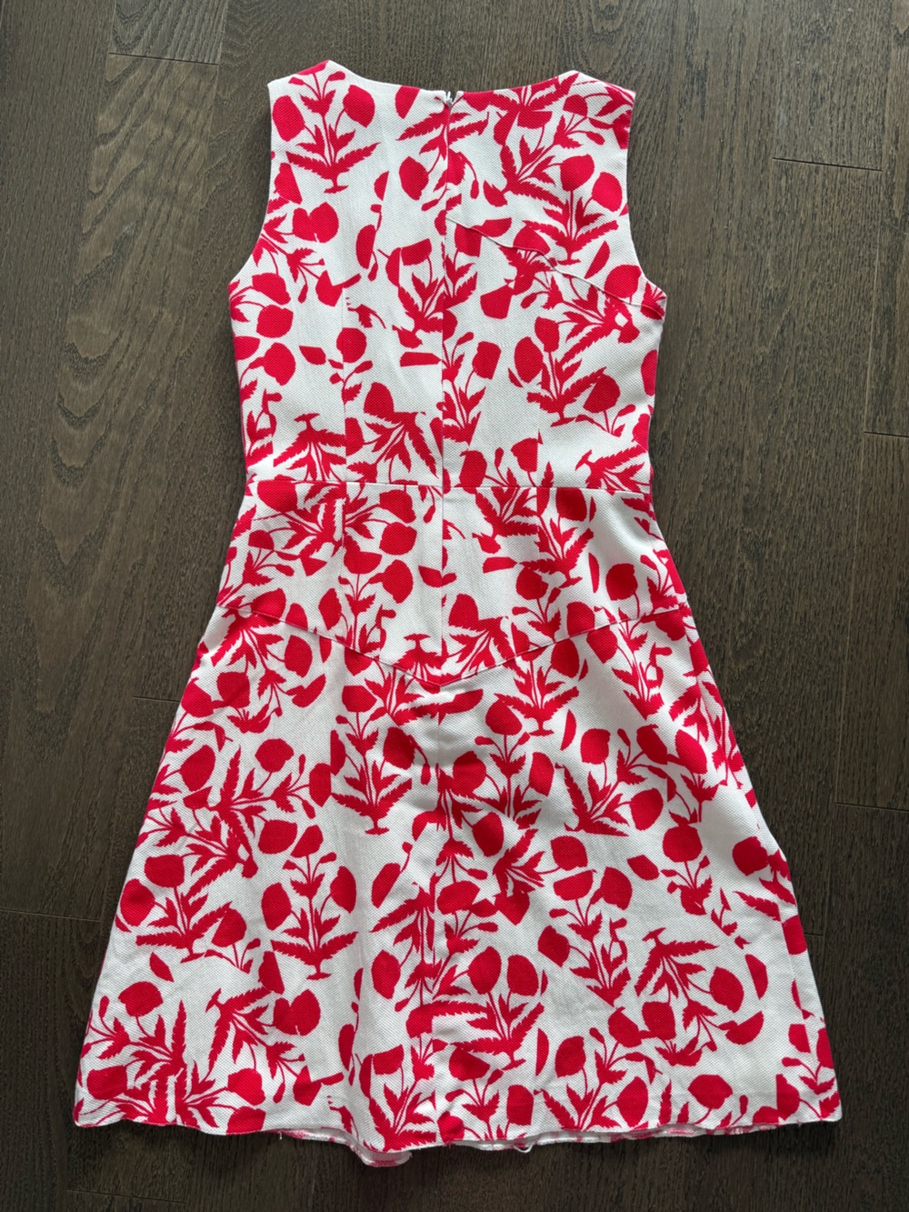 Oscar de la Renta Red and White Floral Dress - Picture 2 of 8